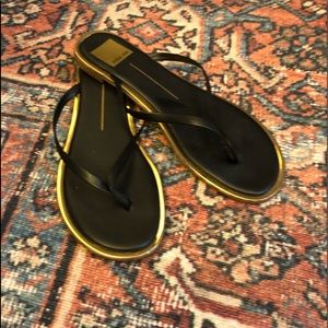 Super Cute Black & Gold Flip Flops
